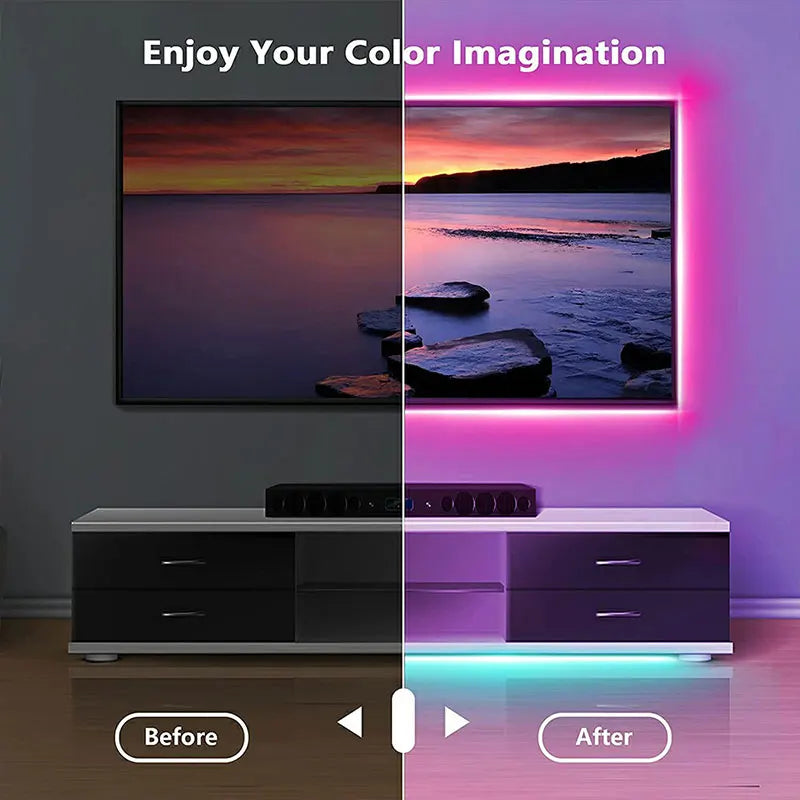 RGB USB LED Light Strip with Remote Control & Music Sync