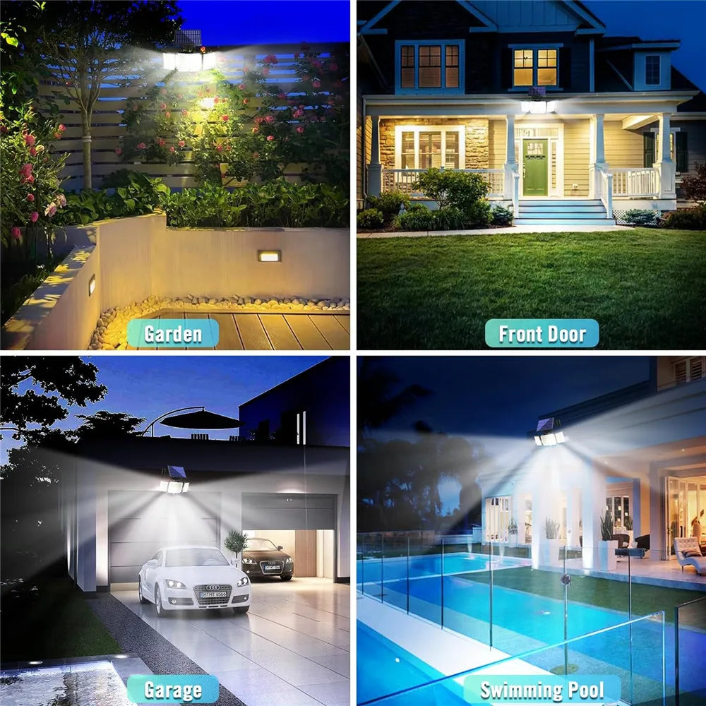 Solar Outdoor Waterproof Motion Sensor 346 LED Light with Remote Control