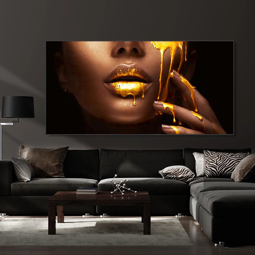 "Luxury Fashion Lips Wall Art"