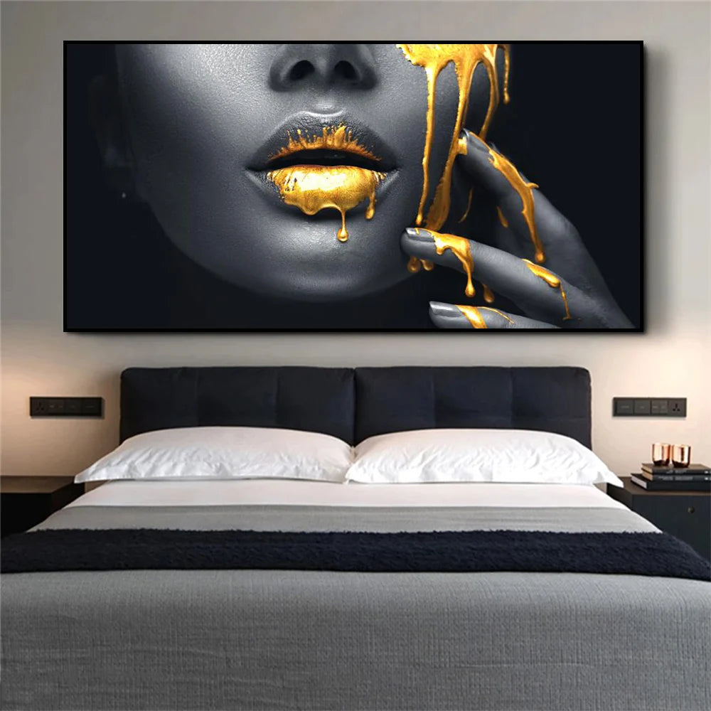 "Luxury Fashion Lips Wall Art"