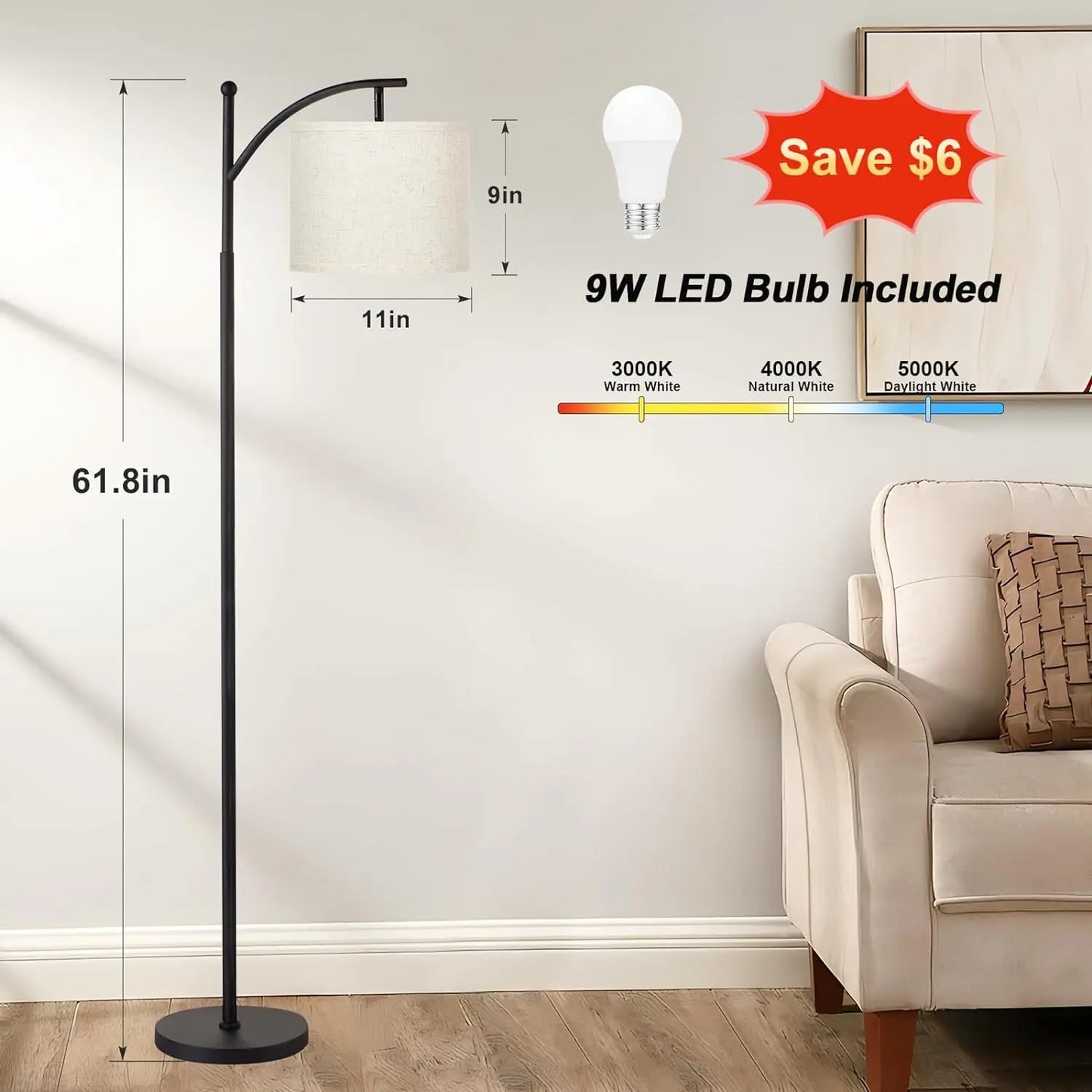 Ambimall Living Room Floor Lamp