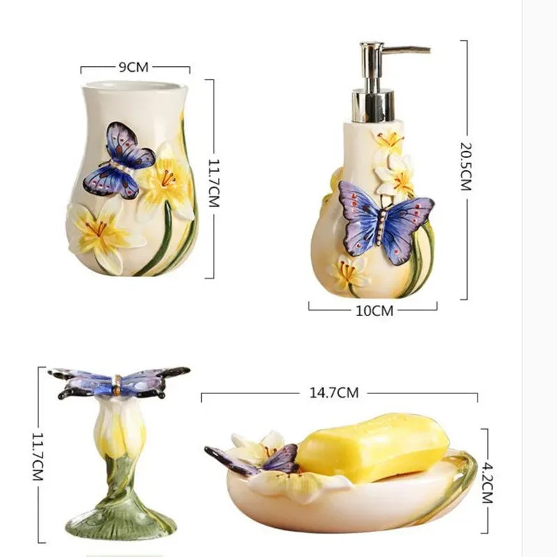 Butterfly Bathroom Accessory Set