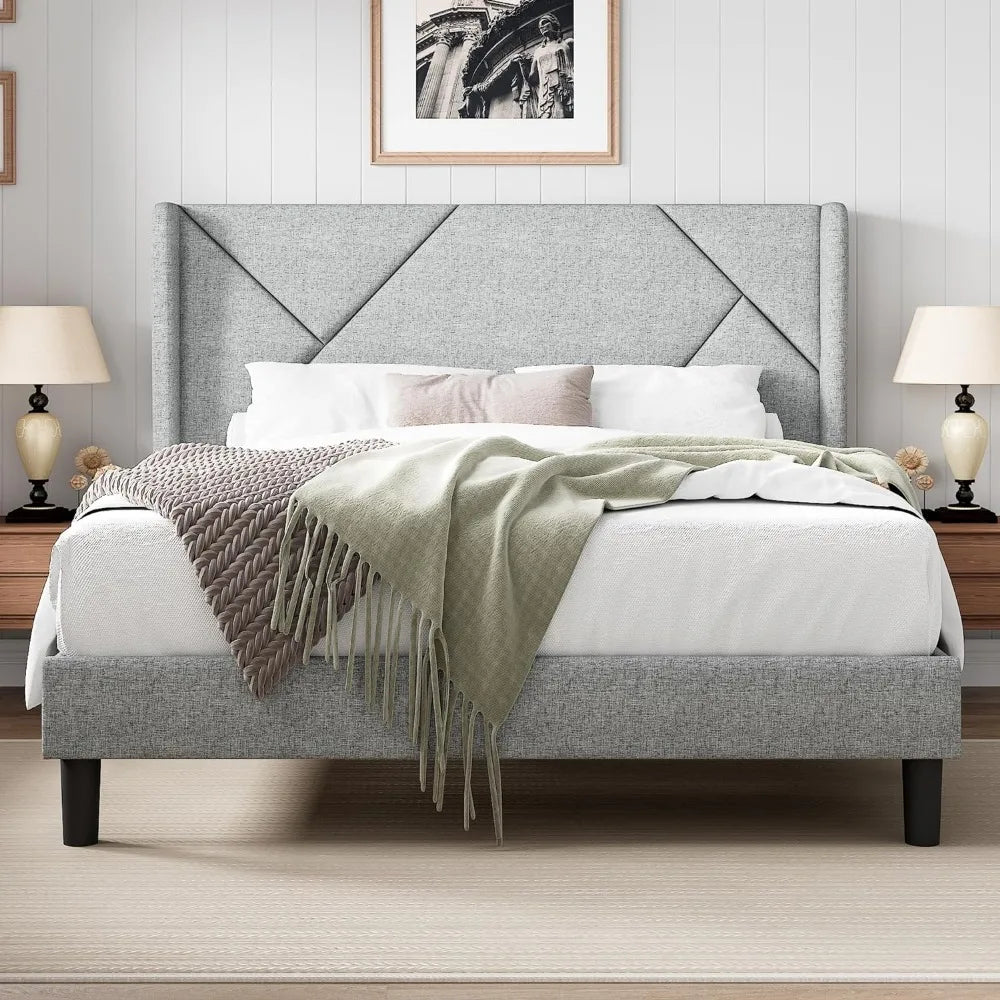 Queen Mordern Bed Frame with Wingback