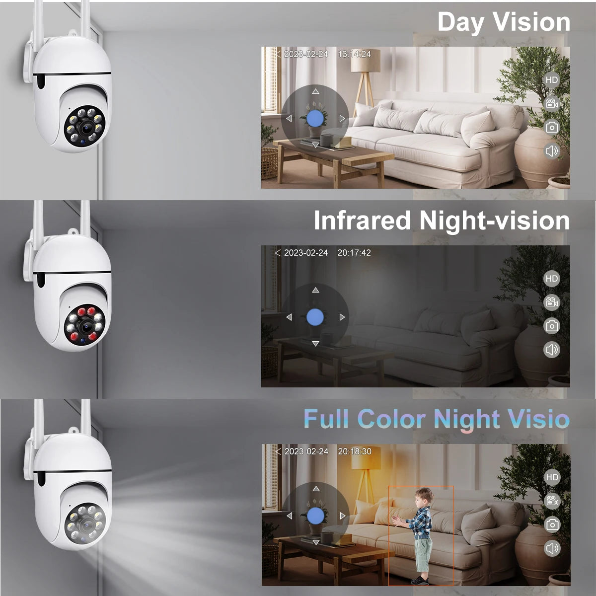 3MP Outdoor Wifi Security Camera with 4X Zoom & Night Vision