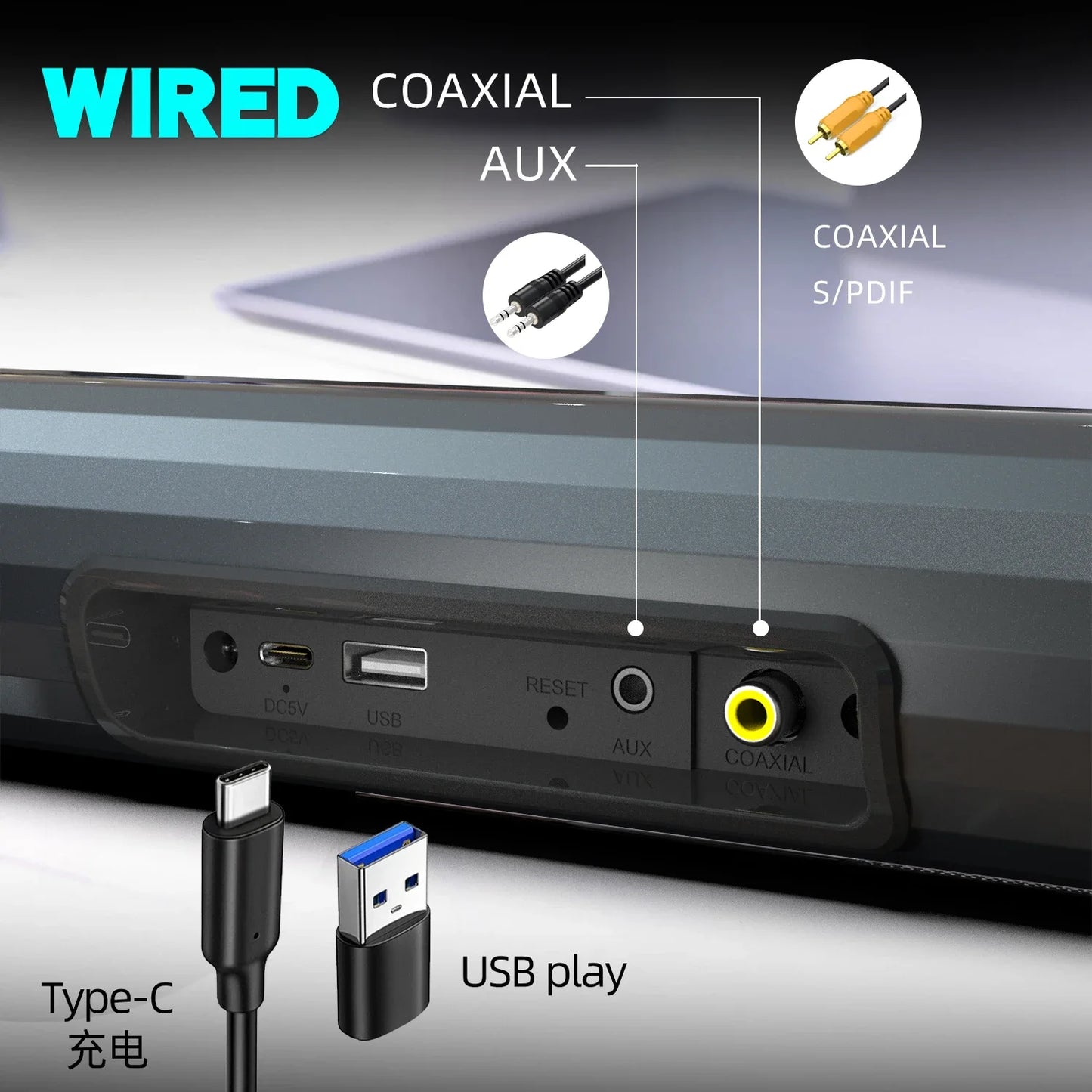 High Power Wireless Bluetooth Soundbar