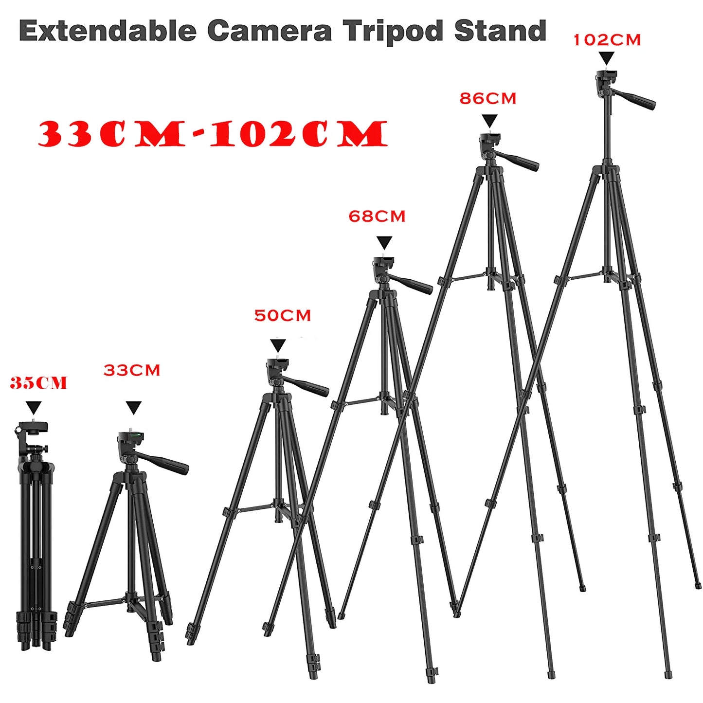 Tripod for Phone 100cm - Video Recording Stand with Bluetooth Remote