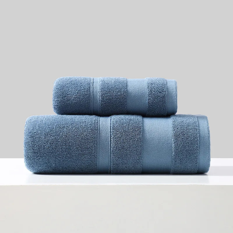 "Thickened Cotton Bath Towel - Soft, Absorbent, Solid Color"